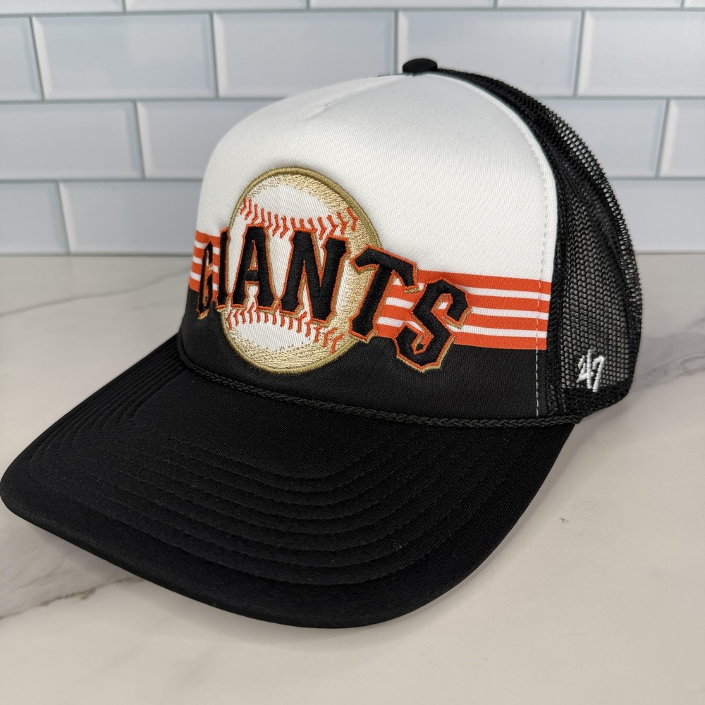 San Francisco Giants Trucker Hat Cap Snap Back Mens One Size Black‎ 47 Baseball
